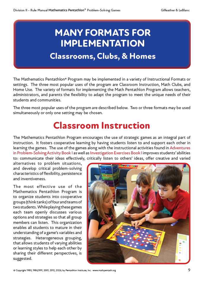 Rule Manual Division II (Grades 2-3)