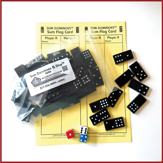 Sum Dominoes & Dice - Game Pieces ONLY